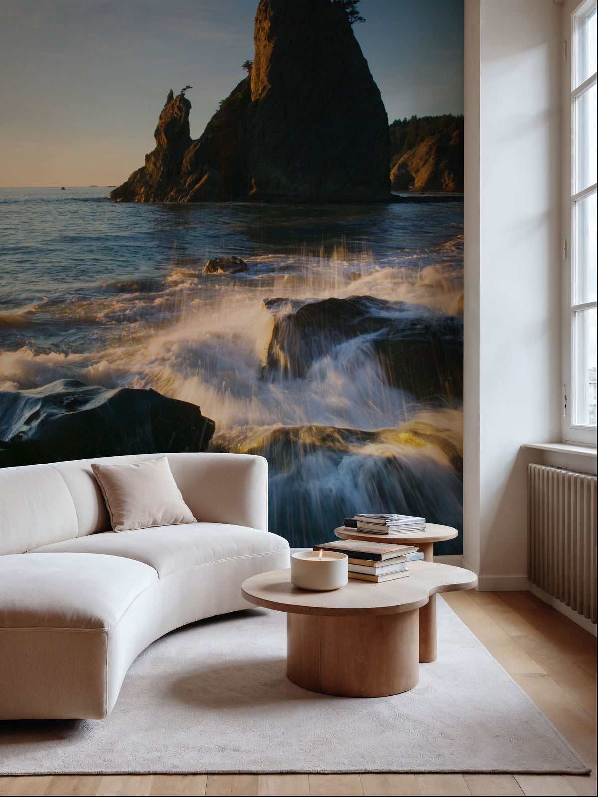 Sea Stack and Surf Mural Wallpaper - room preview 03