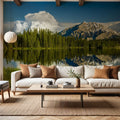 Cascade Mountain Reflection Mural Wallpaper - room preview 03