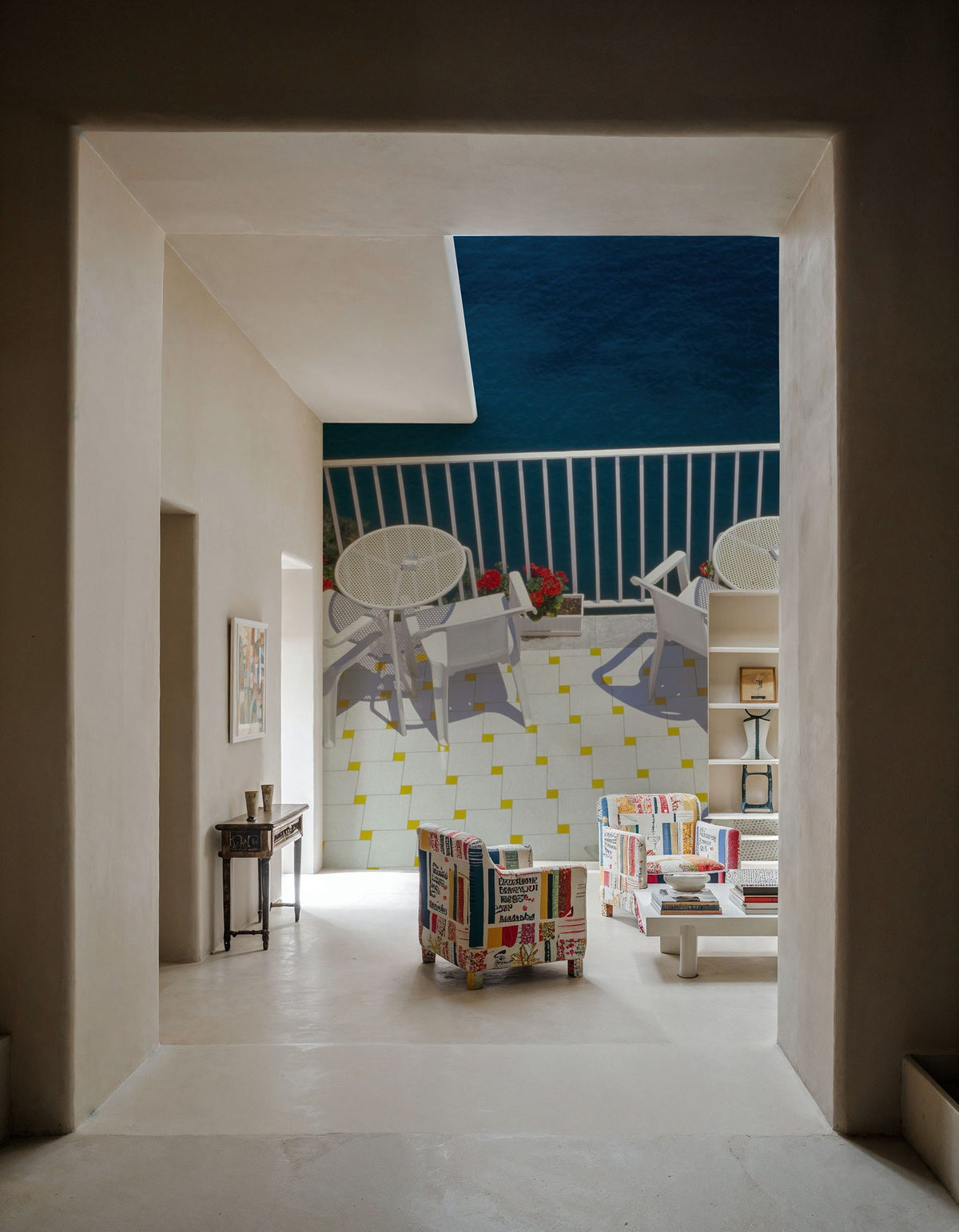 Mediterranean Ocean Terrace Mural Wallpaper - room preview 03