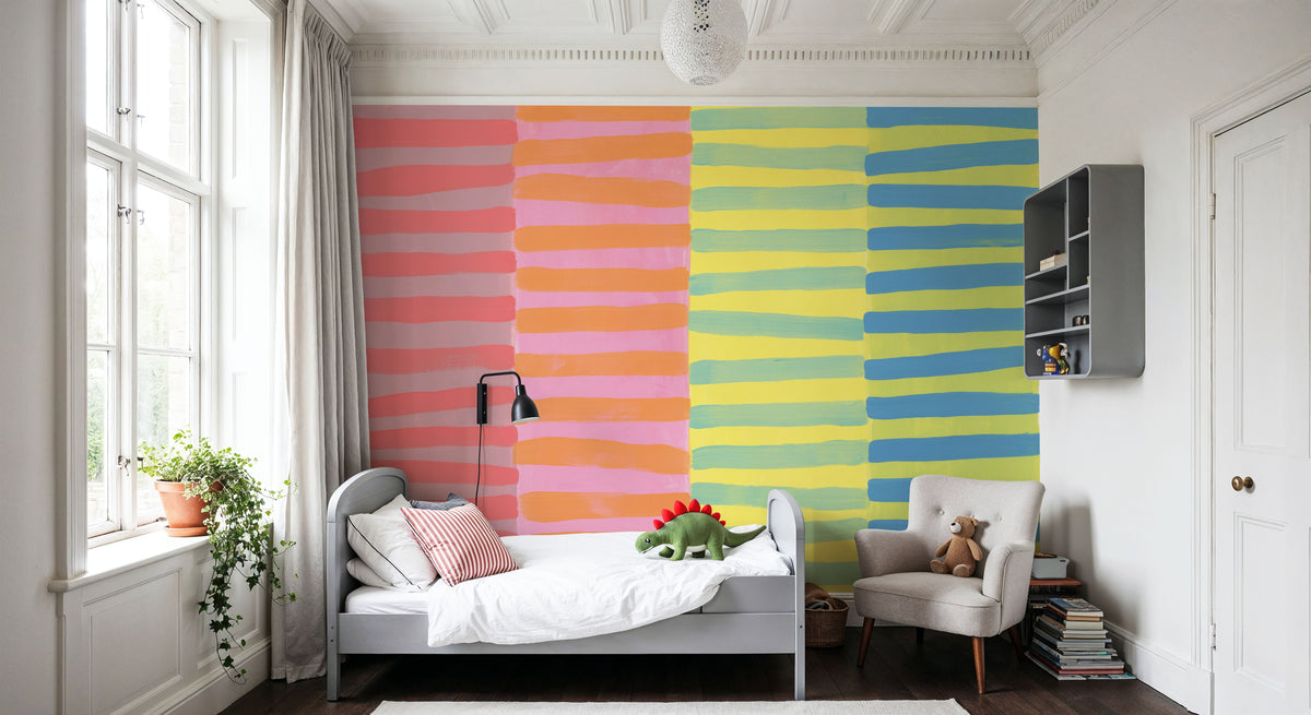 Sunny Side Stripes Mural Wallpaper - room preview 03