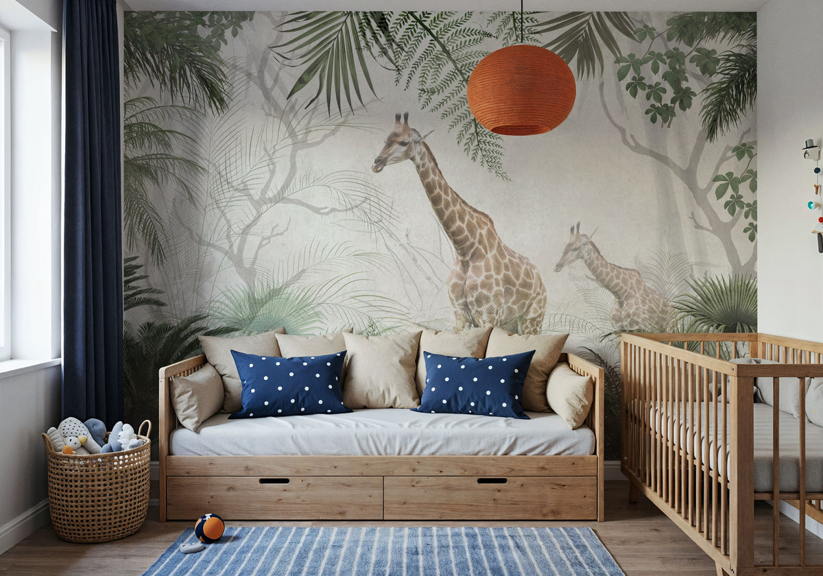 Giraffe Stroll Mural Wallpaper - room preview 03