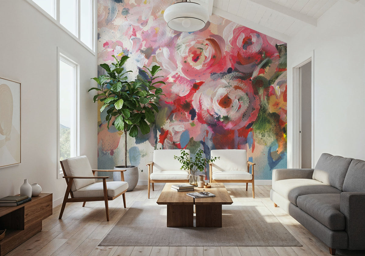 Floral Full Mural Wallpaper - room preview 03
