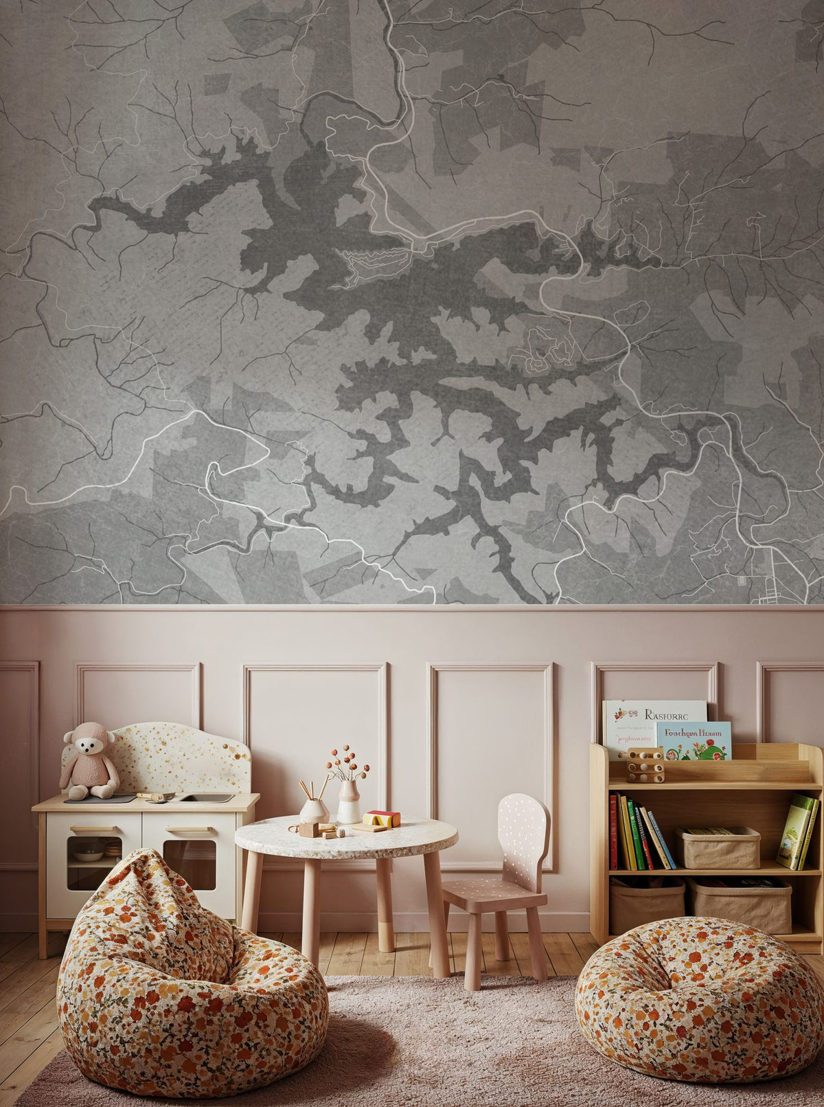 Lake Santeetlah Grey Mural Wallpaper - room preview 03