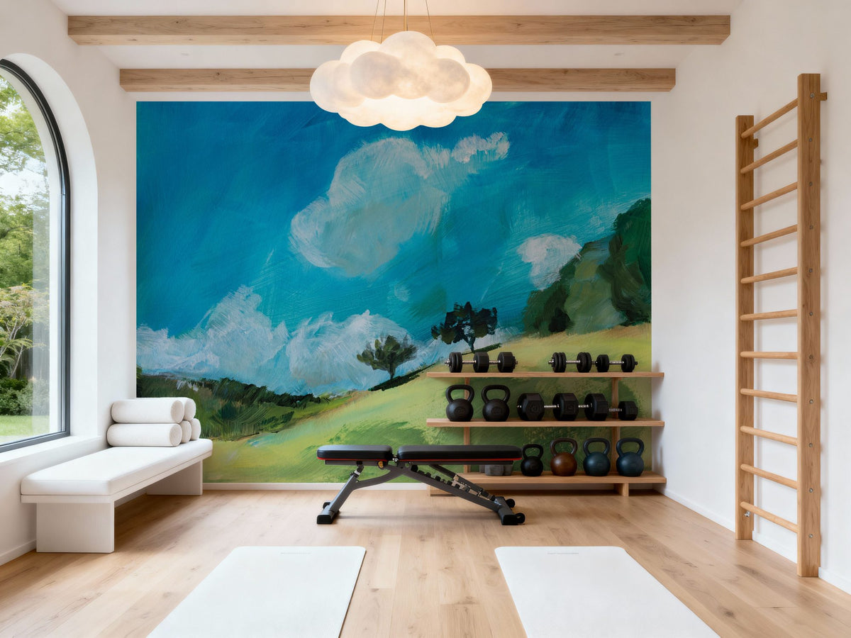 August Clouds Study Mural Wallpaper - room preview 03