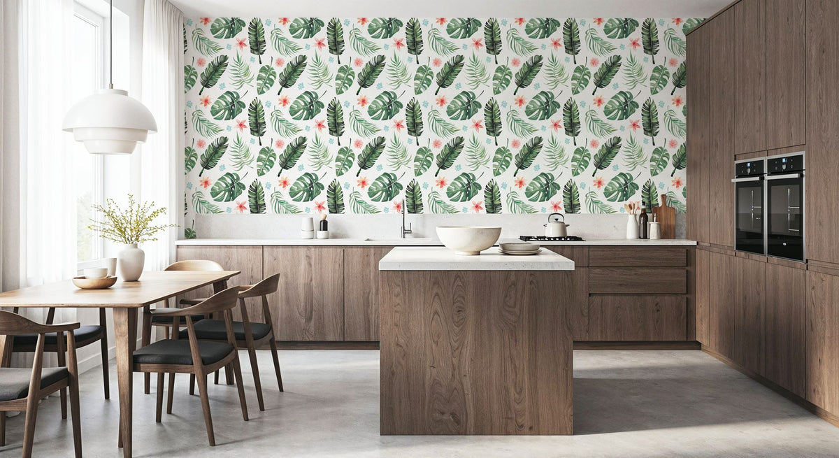 Paradise Foliage Light Mural Wallpaper - room preview 03