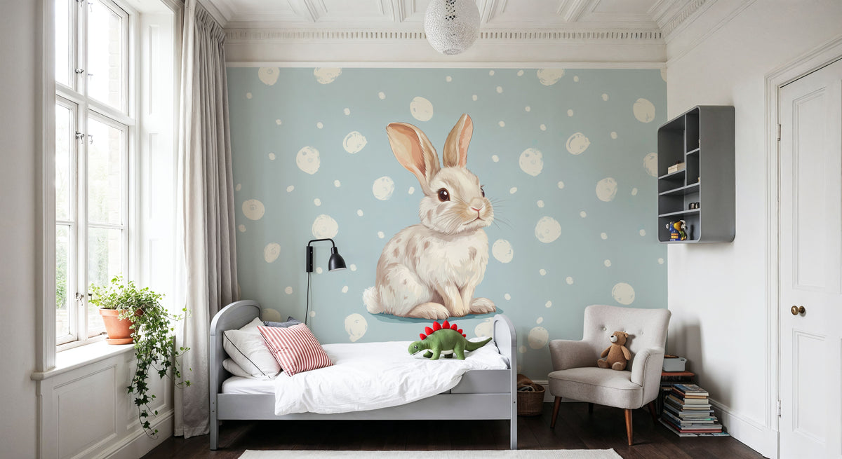 Rabbit Study Mural Wallpaper - room preview 03