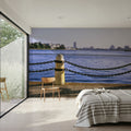 Urban Waterfront Serenity Mural Wallpaper - room preview 03