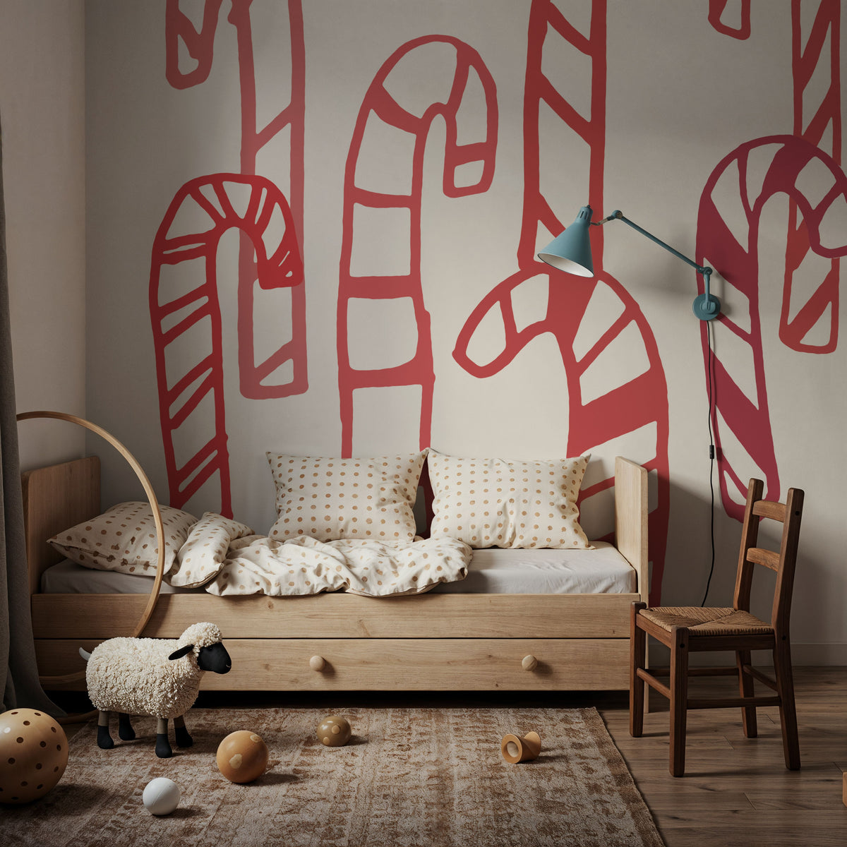 Peppermint Christmas Mural Wallpaper - room preview 03