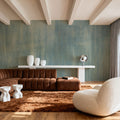Concrete Surface, Teal Mural Wallpaper - room preview 03