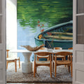 Still Boat in the Lake Mural Wallpaper - room preview 03