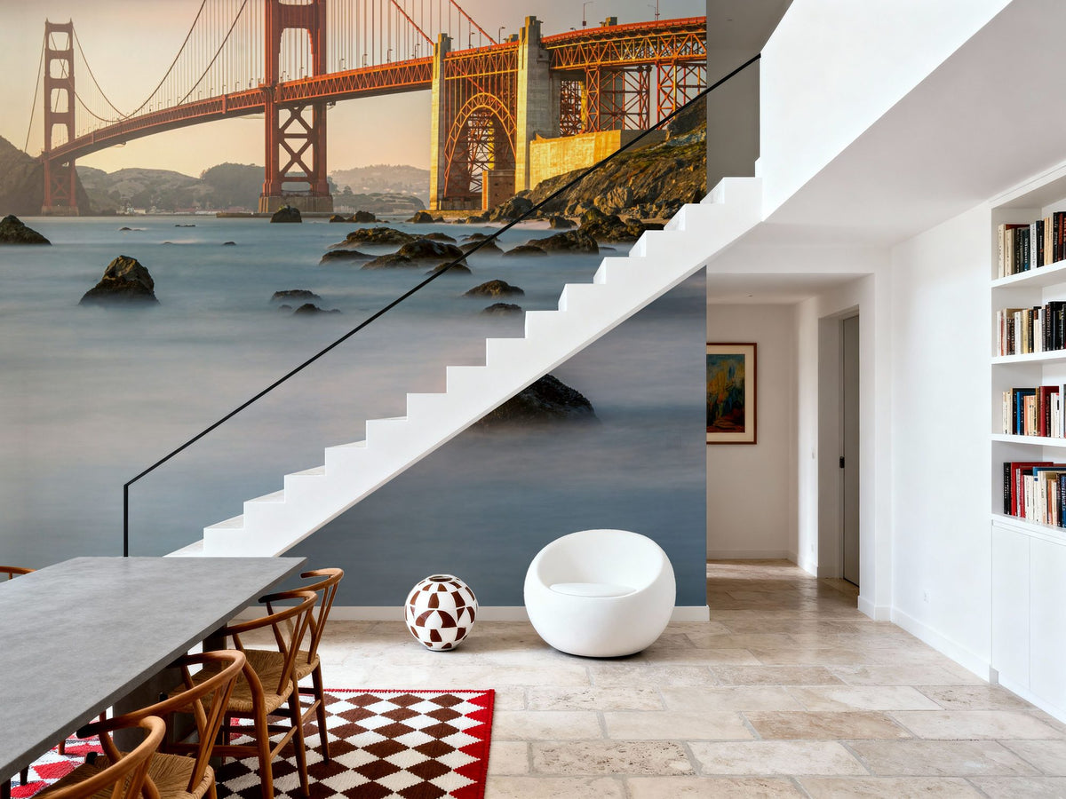 Golden Gate Bridge From Marshall Beach Mural Wallpaper - room preview 03