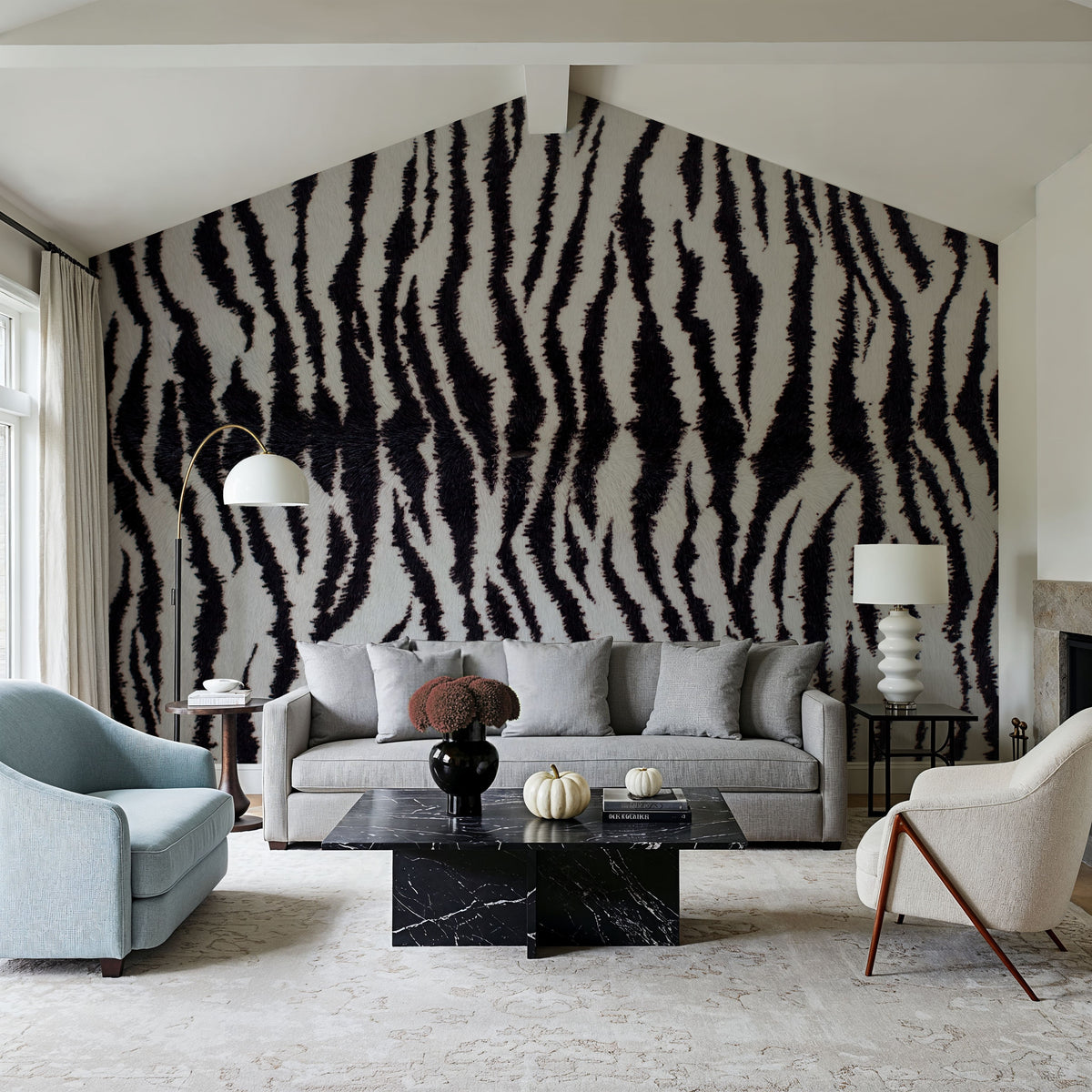 Zebra Stripes Mural Wallpaper - room preview 03
