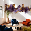 Virginia Beach Skyline Purple & Gold Mural Wallpaper - room preview 03