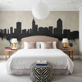 Raleigh North Carolina Skyline Concrete Mural Wallpaper - room preview 03