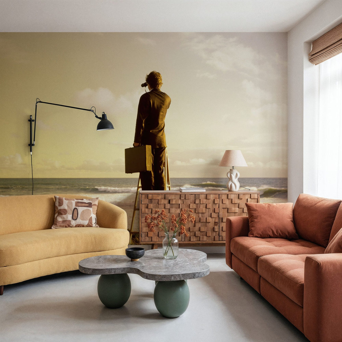 Golden Horizon Seeker Mural Wallpaper - room preview 03