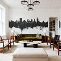Boulder Colorado Skyline Black & White Mural Wallpaper - room preview 03