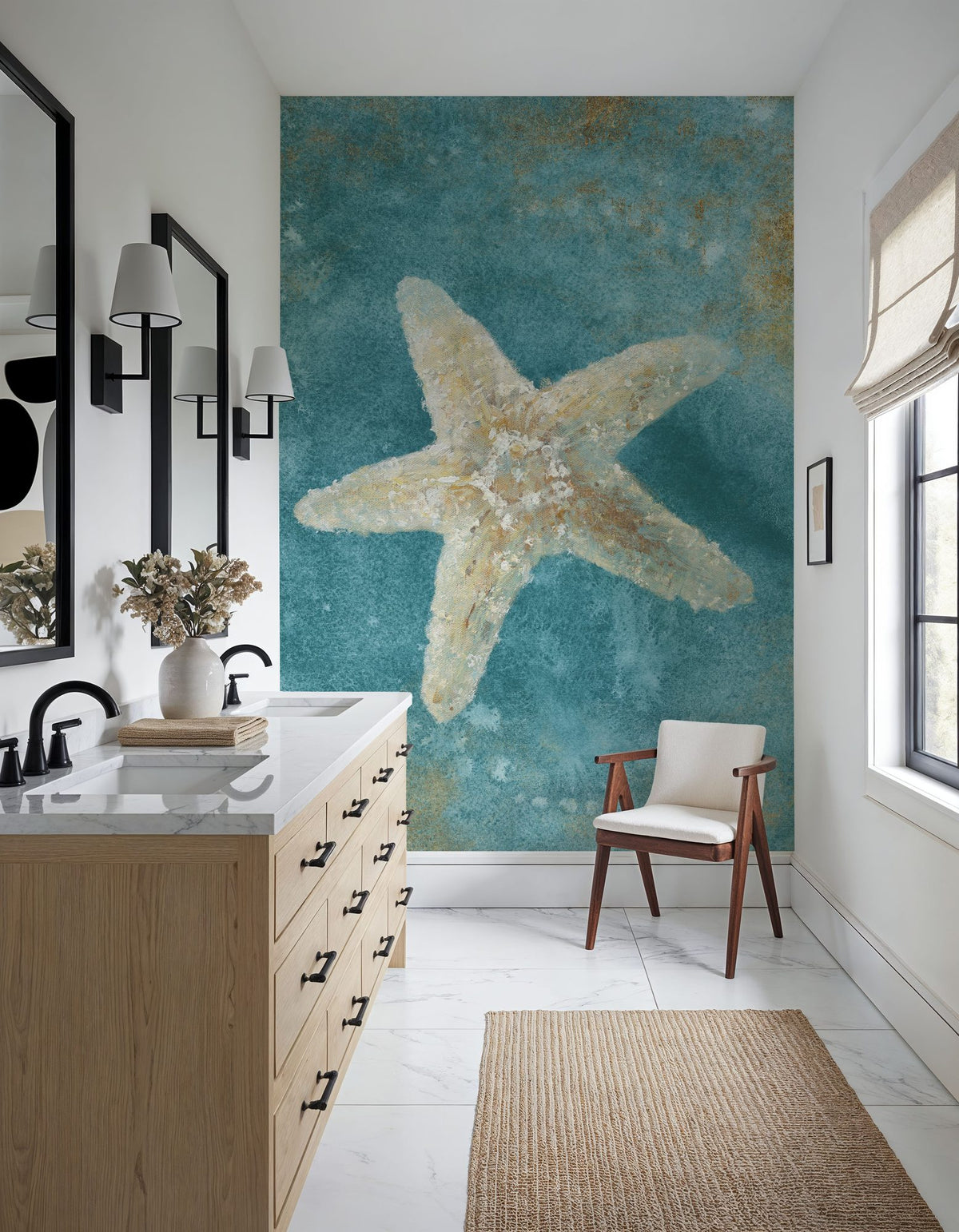 Treasures From the Sea Aqua II Mural Wallpaper - room preview 03