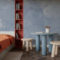 Painted Dreamy Clouds, Blues Mural Wallpaper - room preview 03