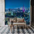 Tokyo Skyline Night Mural Wallpaper - room preview 03