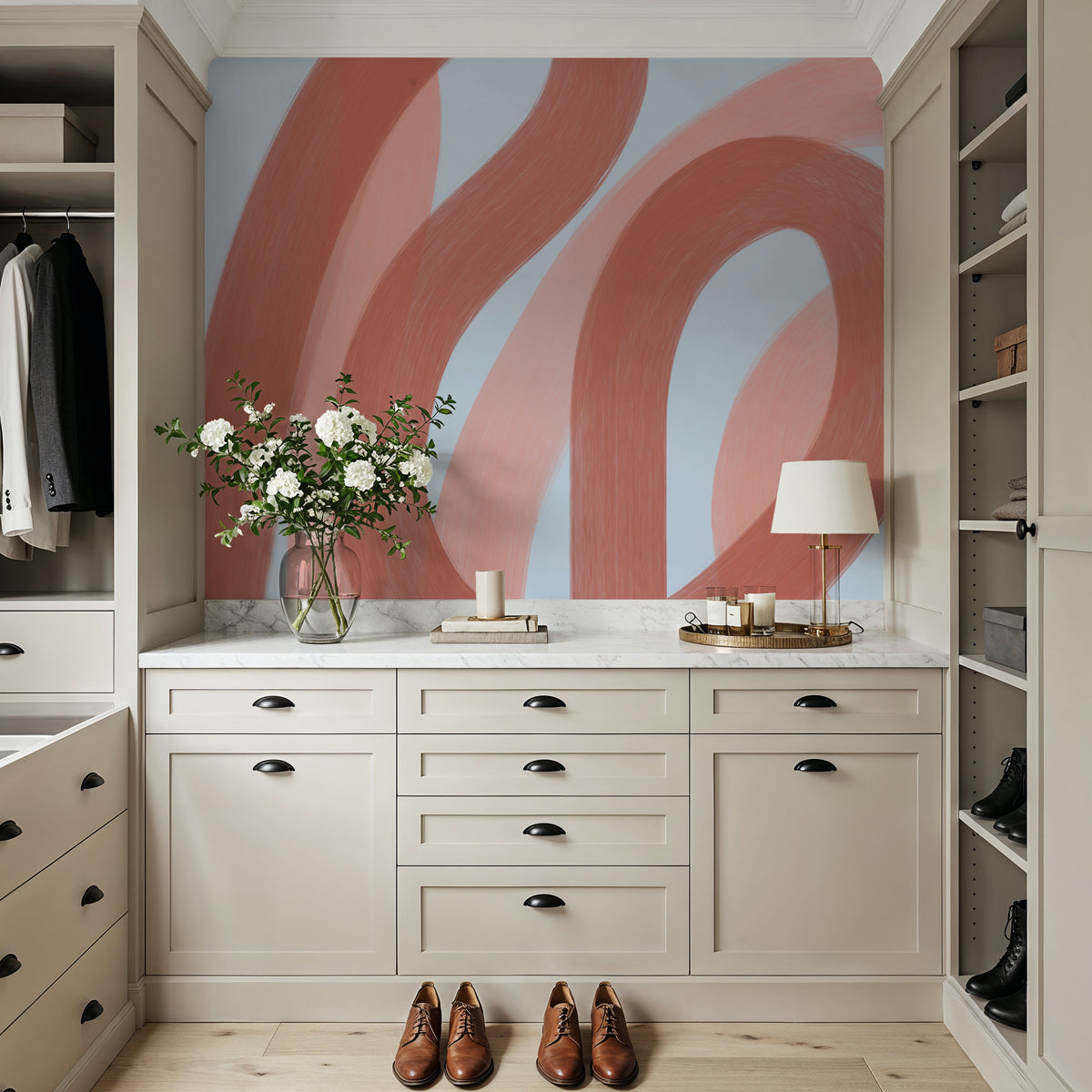 Modern Abstract `Salon Yopie` Mural Wallpaper - room preview 03