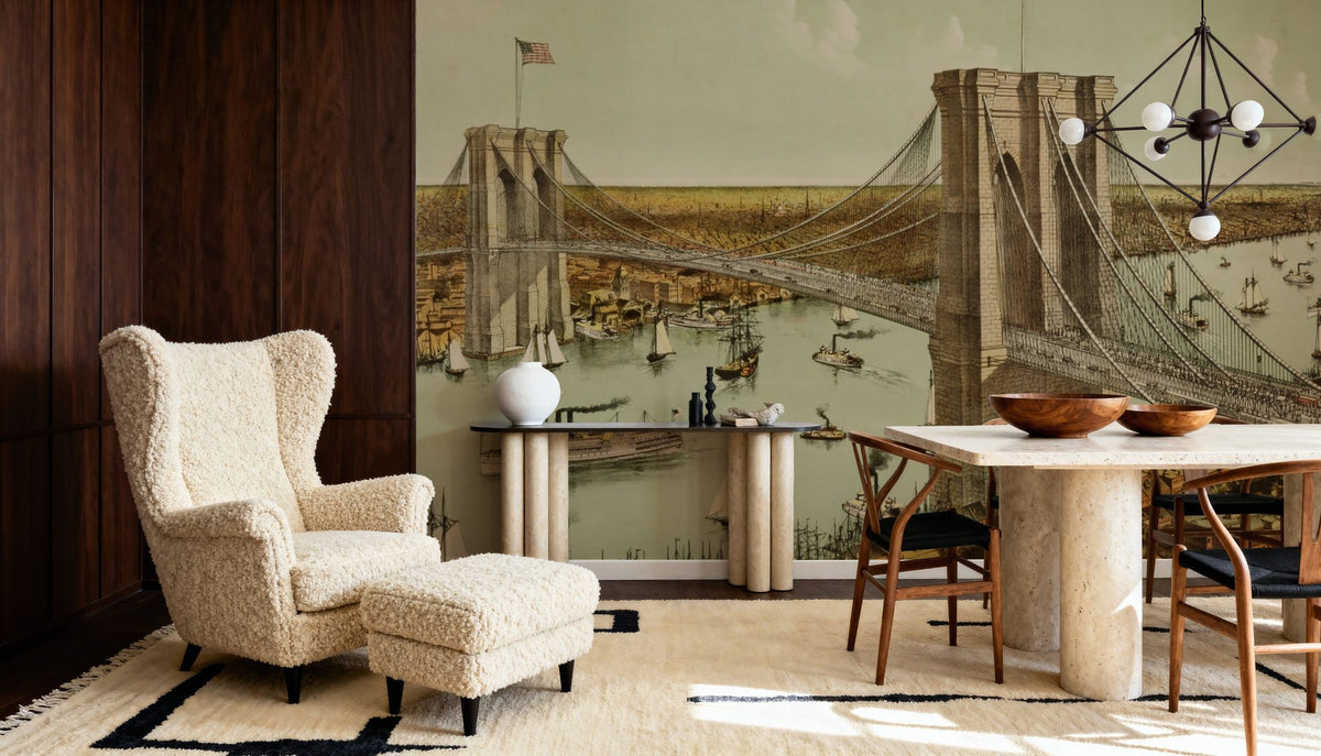 Great East River Bridge Mural Wallpaper - room preview 03