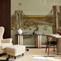 Great East River Bridge Mural Wallpaper - room preview 03
