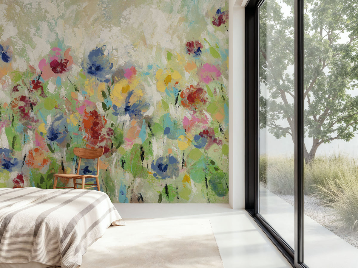 Springtime Meadow Flowers Mural Wallpaper - room preview 03