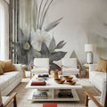 Floral Watercolor Abstract Green Mural Wallpaper - room preview 03