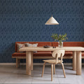 Coastal Signals Dark Blue Mural Wallpaper - room preview 03