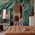 Oceanic Serenade Scene in Art Deco Mural Wallpaper - room preview 03