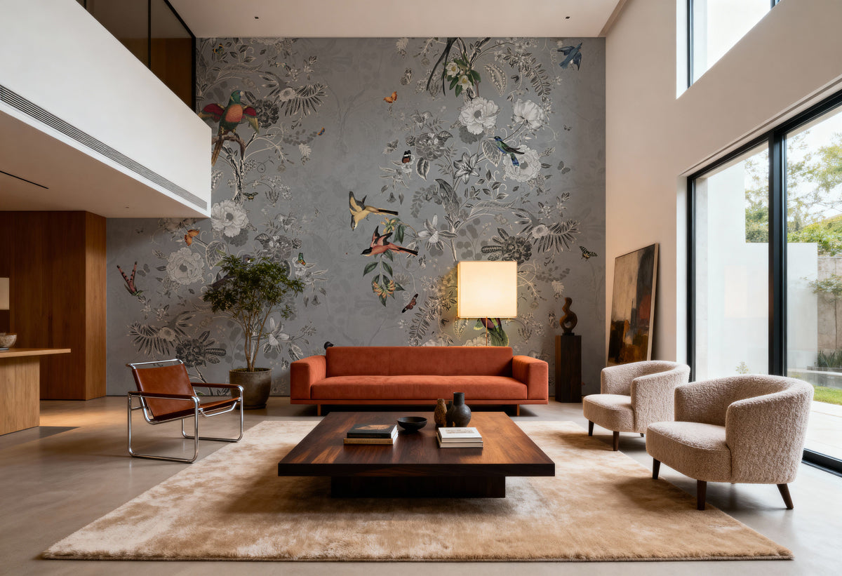 Garlands & Birds Mural Wallpaper - room preview 03