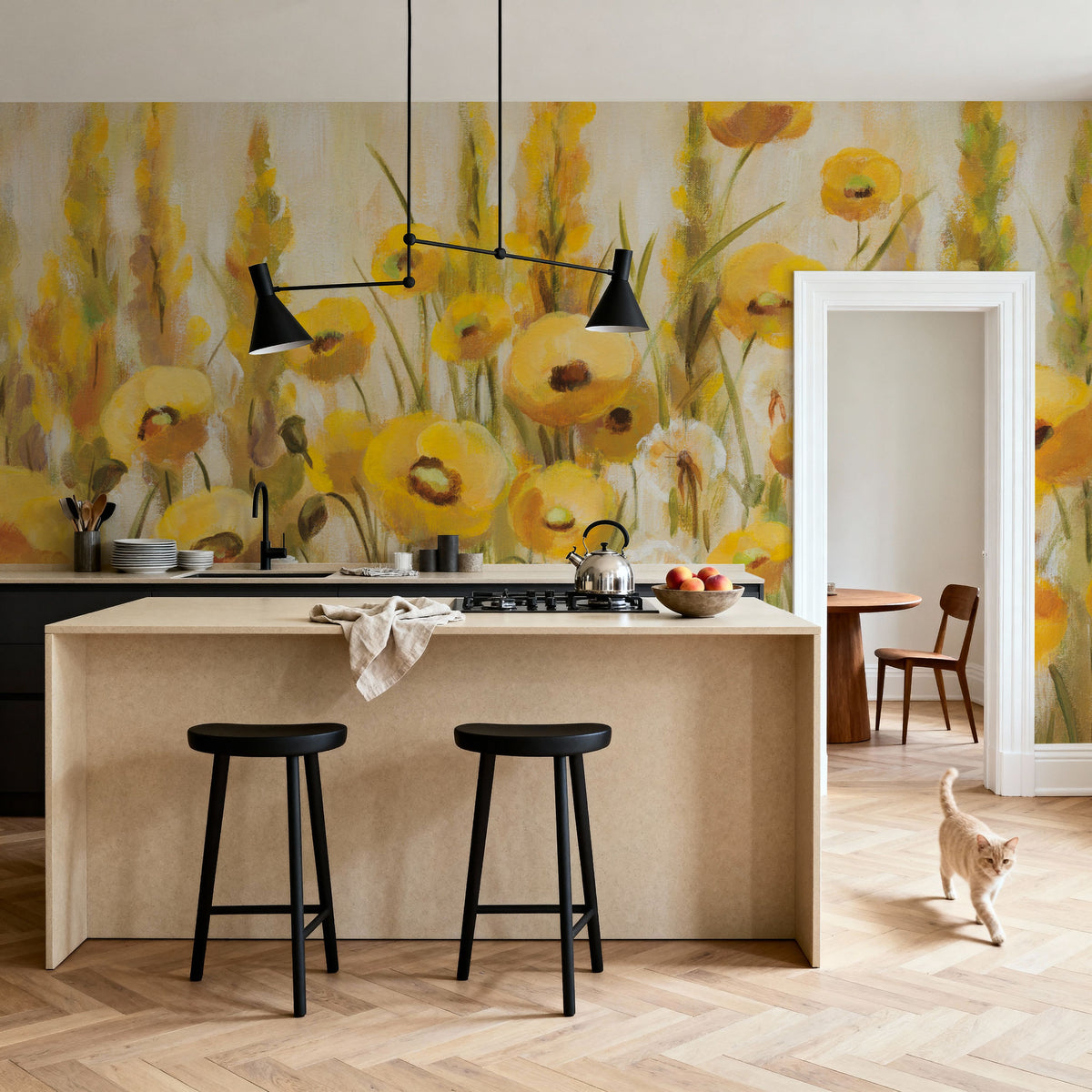Yellow Field Mural Wallpaper - room preview 03