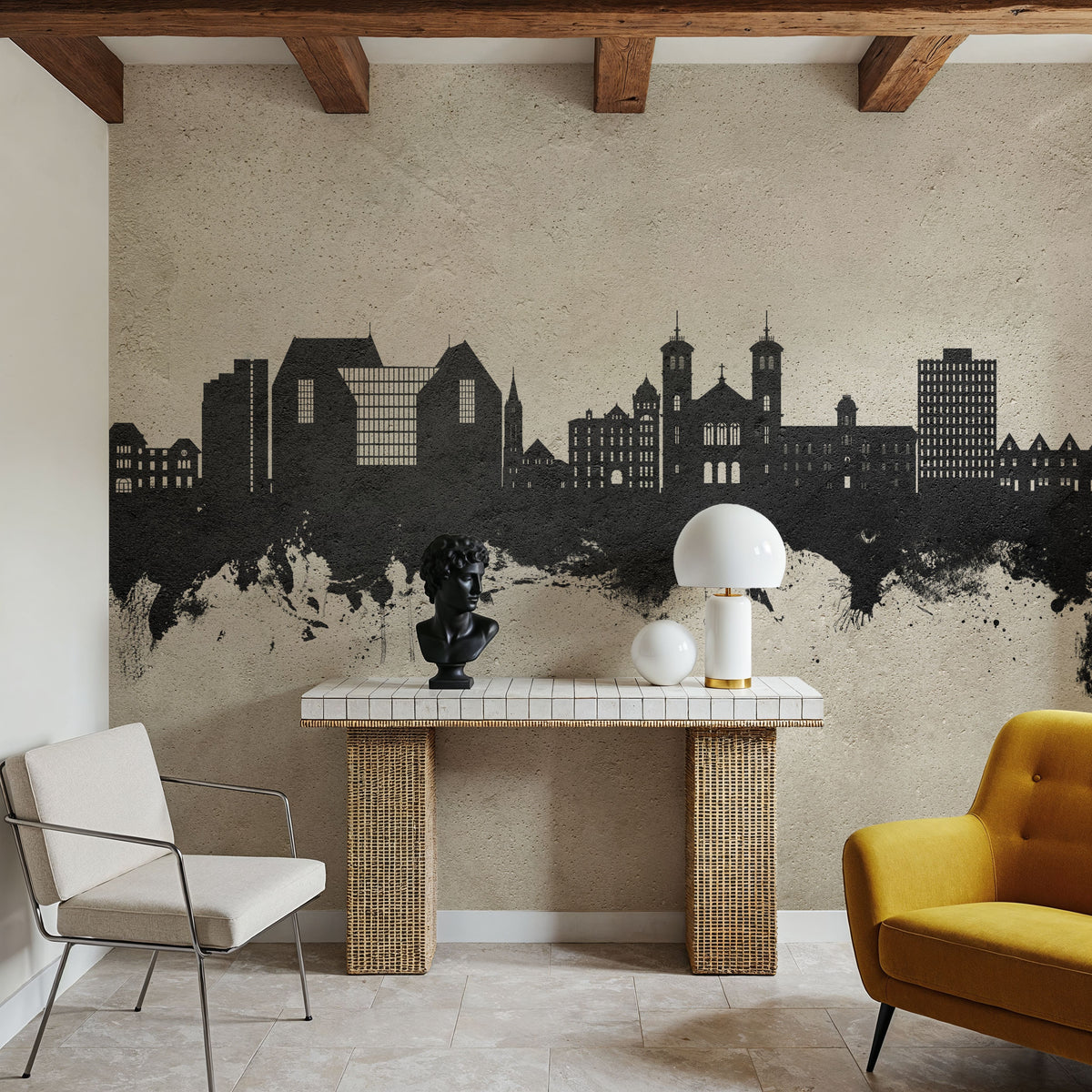 St John's Canada Skyline Concrete Mural Wallpaper - room preview 03