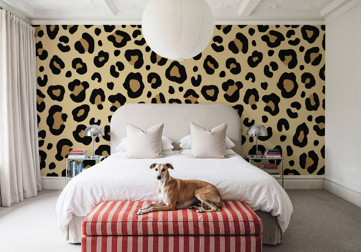 Leopard Skin Grrrrrr Mural Wallpaper - room preview 03