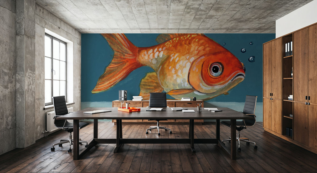Goldfish Chillin Mural Wallpaper - room preview 03