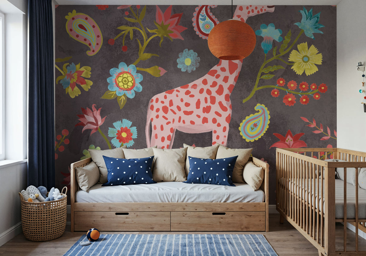 Giraffe of the Jungle Mural Wallpaper - room preview 03