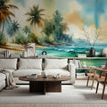 Exotic Tropical Sunny Beach Mural Wallpaper - room preview 03