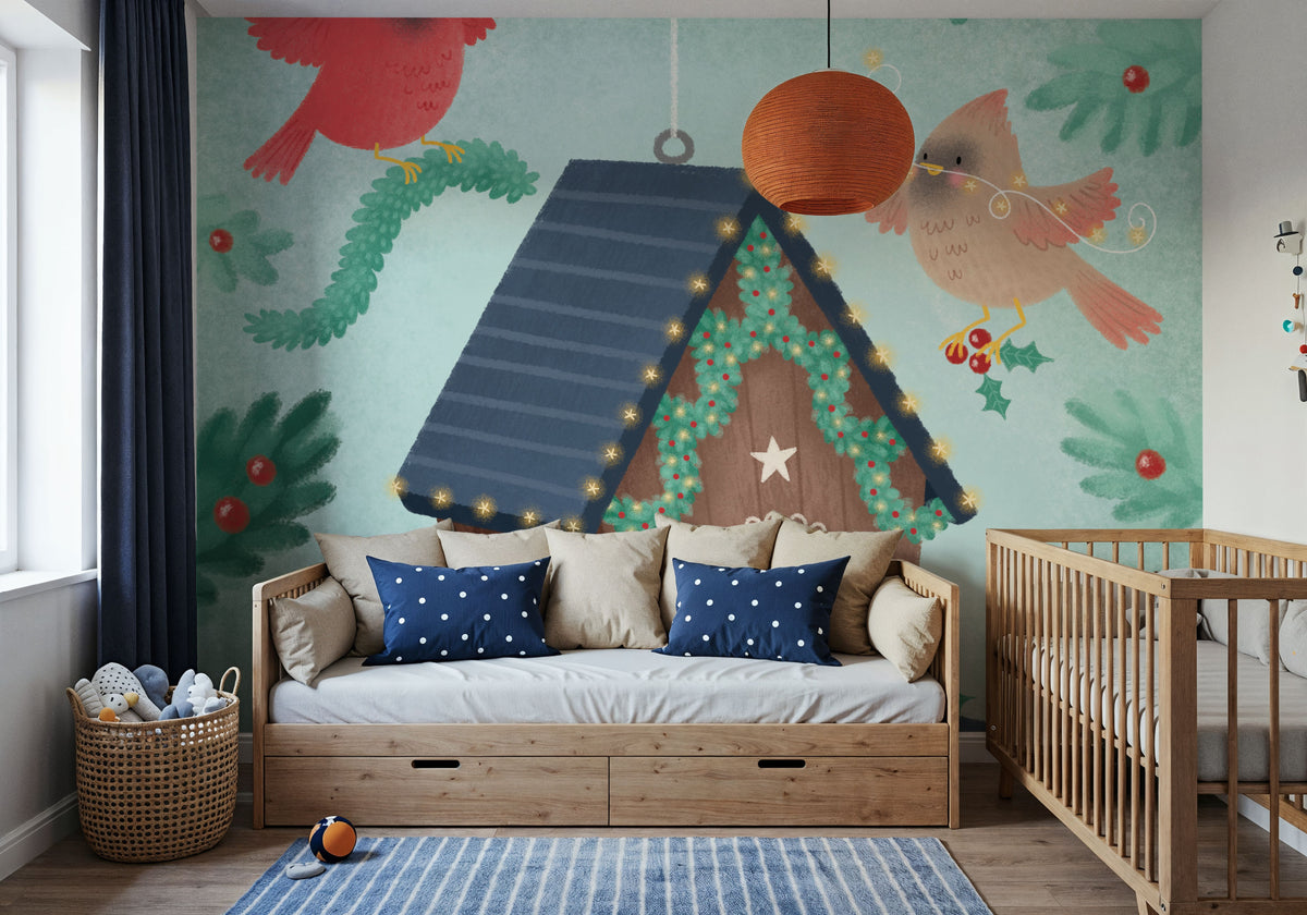 The Birdhouse Mural Wallpaper - room preview 03