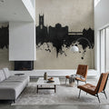 Stoke-on-Trent Skyline Concrete Mural Wallpaper - room preview 03