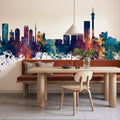 Johannesburg South Africa Skyline Blue & Bronze Mural Wallpaper - room preview 03