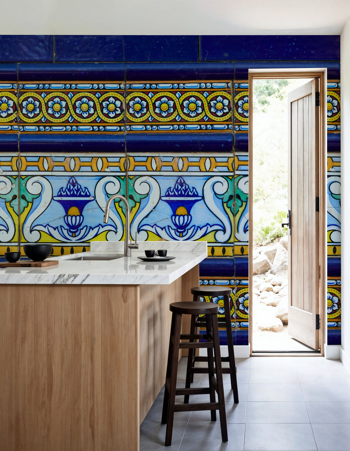 Azulejo Bloom Mural Wallpaper - room preview 03
