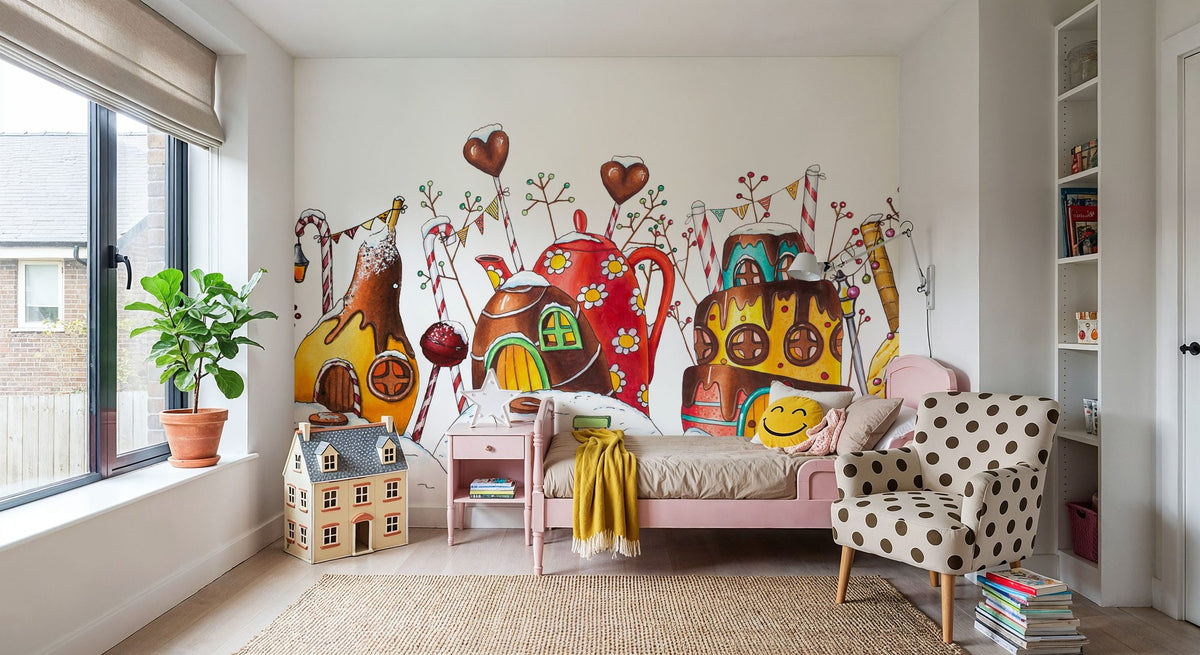 Christmas in Candyland Mural Wallpaper - room preview 03