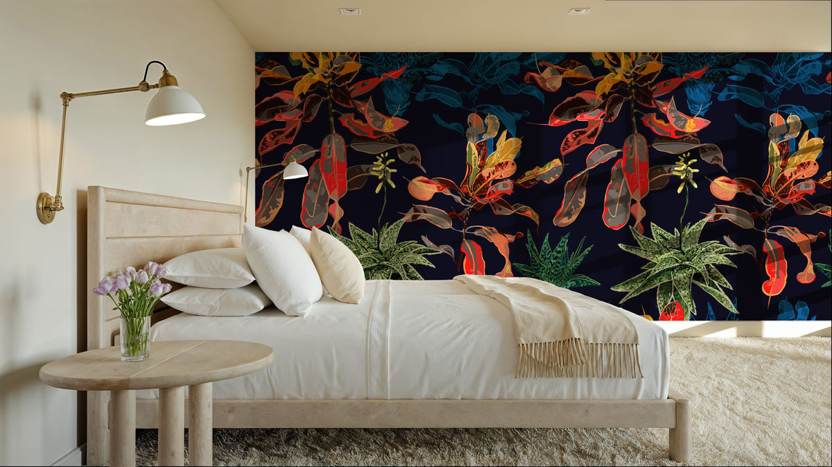 Exotic Plants Bloom Mural Wallpaper - room preview 03