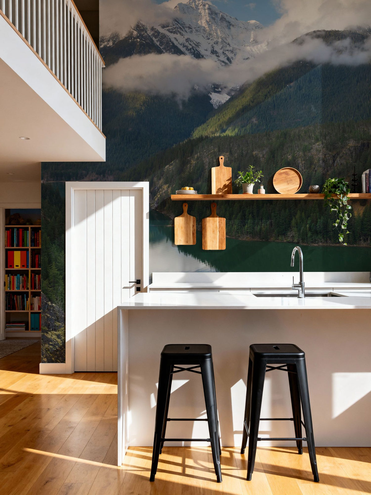 Diablo Lake and Colonial Peak Mural Wallpaper - room preview 03