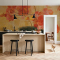 Pink Orchids in Black Vase Mural Wallpaper - room preview 03
