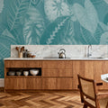 Secret Leaves Mural Wallpaper - Cool Tone - room preview 03
