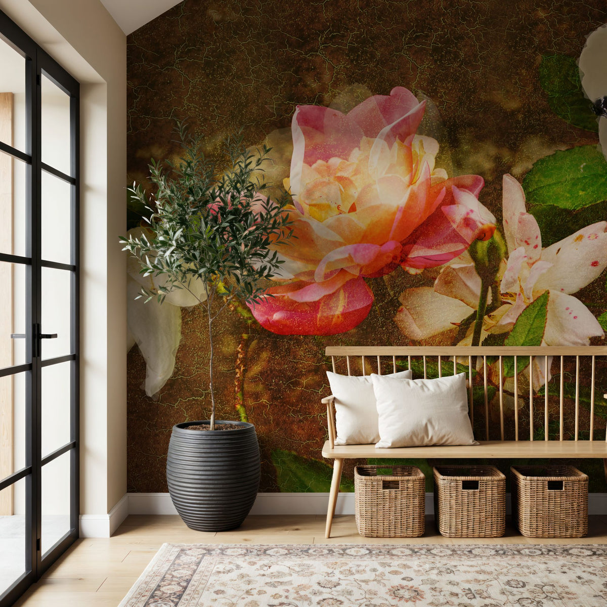 Autumn Reverie Mural Wallpaper - Red Tone - room preview 03