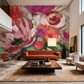 Spring Blooms in Striped Vase I Mural Wallpaper - room preview 03