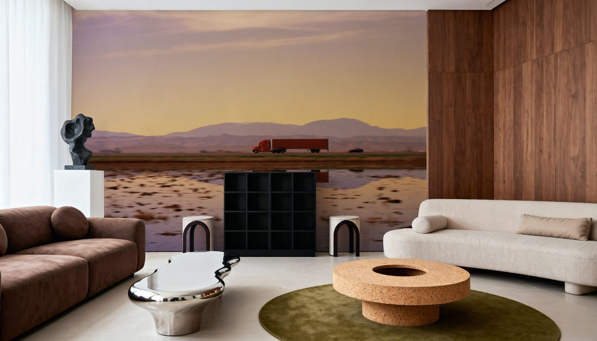 Sunset Trucker's Journey Mural Wallpaper - room preview 03