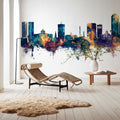 Lexington Kentucky Skyline Blue & Bronze Mural Wallpaper - room preview 03